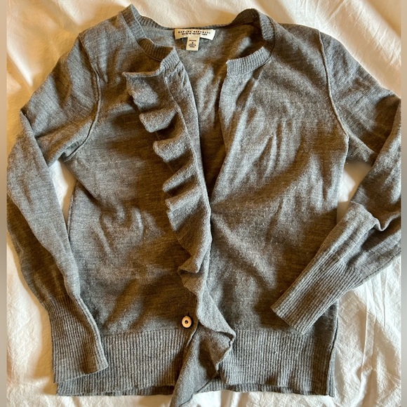 Banana Republic Sweaters - Banana Republic Gray Ruffled Cardigan Petite Small